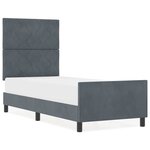 vidaXL Cadre de lit avec tête de lit Gris foncé 80 x 200 cm Velours