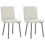 vidaXL Chaises à manger lot de 2 Crème Velours