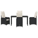 vidaXL Ensemble de jardin 5 pièces avec coussins noirs en poly rotin