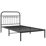 vidaXL Cadre de lit métal avec tête de lit noir 100x190 cm