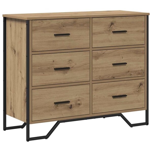 vidaXL Commode chêne artisanal 91 x 35.5 x 74.5 cm Bois d'ingénierie