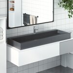 vidaXL Vasque 120x46x11 cm fonte minérale/marbre anthracite
