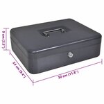 vidaXL Coffre-fort portable Gris foncé Acier Moyen Coffre-fort portable