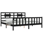 vidaXL Cadre de lit sans matelas noir 200x200 cm bois massif de pin