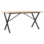 vidaXL Table à manger cadre en X 140x80x75 5 cm bois pin massif fonte