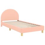 vidaXL Cadre de lit pour enfants avec tête de lit Rose 90 x 190 cm