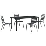 vidaXL Ensemble de salle à manger pour jardin 5 Pièces Gris foncé Acier
