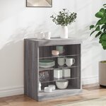 vidaXL Buffet avec lumières LED sonoma gris 60 5x37x67 cm