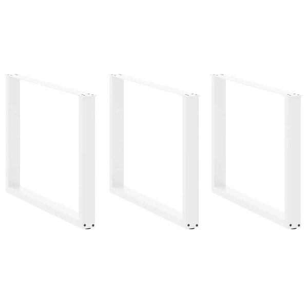 vidaXL Pieds de table à manger en U 3 pièces Blanc 100 x (72-73) cm Acier