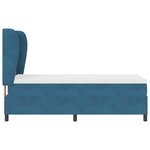 vidaXL Lit à ressorts avec matelas Bleu foncé 200 x 100 cm Velours