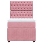 vidaXL Sommier à lattes de lit avec matelas Rose 100x200 cm Velours