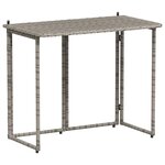 VidaXL Table de jardin pliante gris 90 x 51 x 75 cm polyrotin