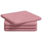vidaXL Coussins de siège 4 Pièces Rose 40 x 40 x 3 cm Velours