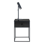 Table d'appoint avec tiroir noir 40 x 40 x 55 cm