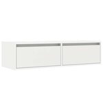 vidaXL Meuble TV avec lumières LED blanc 100X35 5x25 cm