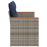 vidaXL Canapé de jardin 2 places avec coussins gris résine tressée