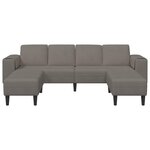 vidaXL Canapé Gris clair 250 x 188 x 76 cm Tissu en velours côtelé