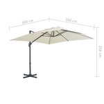 vidaXL Parasol de jardin avec base portable sable