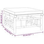 vidaXL Salon de jardin 4 Pièces avec coussins blanc crème bambou