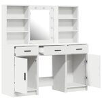 Ensemble de coiffeuse 3 pièces vidaXL en MDF blanc