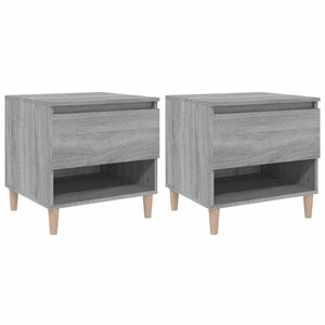 vidaXL Tables de chevet 2 Pièces Sonoma gris 50x46x50cm Bois d’ingénierie