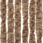 vidaXL Rideau anti-mouches beige et marron foncé 100x230 cm chenille