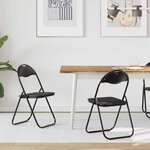 vidaXL Chaise pliante 2 Pièces Noir 48 x 43 5 x 81 cm Simili cuir