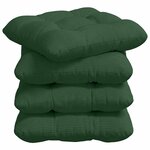 vidaXL Coussins de siège 4 Pièces Vert foncé 40 x 40 cm