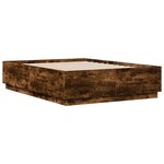 vidaXL Cadre de lit sans matelas chêne fumé 135x190 cm