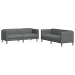 vidaXL Ensemble de canapés 2 Pièces gris foncé tissu