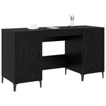 vidaXL Bureau avec porte Chêne noir 140 x 50 x 75 cm Bois d'ingénierie