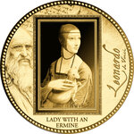 Monnaie LADY WITH AN ERMINE Da Vinci 1/200 Oz Or 5000 Francs Gabon (PRÉCOMMANDE)