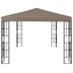 vidaXL Tonnelle avec guirlande lumineuse à LED 4x3 m Taupe