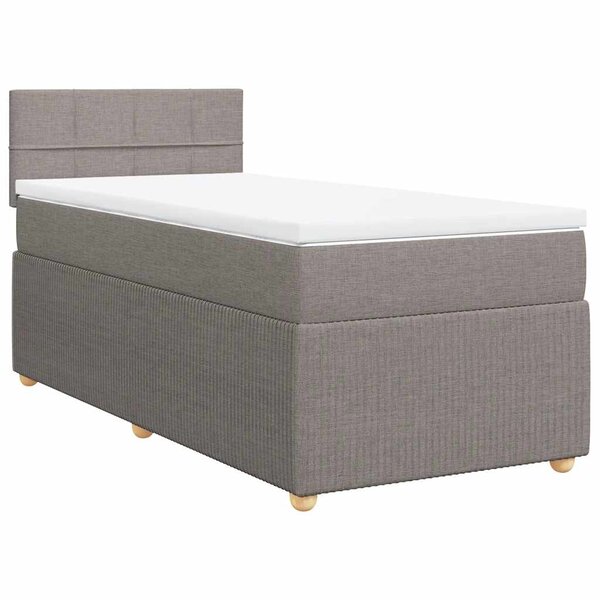 vidaXL Sommier à lattes de lit avec matelas Taupe 100x200 cm Tissu