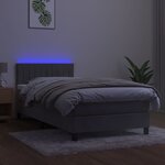 vidaXL Sommier à lattes de lit avec matelas LED Gris clair 100x200 cm