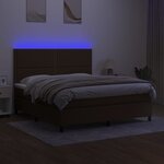 vidaXL Sommier à lattes de lit matelas et LED Marron foncé 160x200 cm