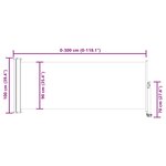 vidaXL Auvent latéral rétractable de patio 100 x 300 cm Blanc cassé