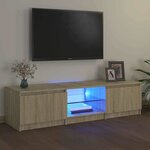 vidaXL Meuble TV avec lumières LED chêne sonoma 140x40x36 cm