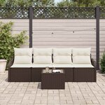 vidaXL Ensemble de canapé de jardin Marron polyrotin