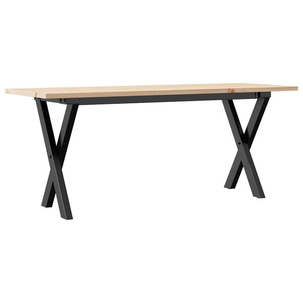 vidaXL Table basse cadre en X 110x40x45 cm bois de pin massif et acier