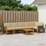 vidaXL Ensemble de canapés d'extérieur 7 Pièces Naturel et Beige