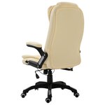 vidaXL Chaise de bureau Crème Similicuir