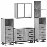 vidaXL Ensemble de meubles de salle de bain 4 Pièces sonoma gris