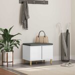 vidaXL Banc d'entrée avec coussin avec stockage Blanc 60 x 38 x 46 cm