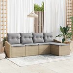 vidaXL Ensemble de salle à manger pour jardin 5 Pièces Beige  Gris clair
