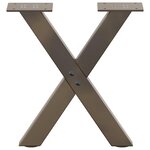 vidaXL Pieds de table basse en forme de X  2 pièces  acier naturel  30 x (30-31) cm