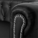 vidaXL Canapé Chesterfield à 3 places cuir synthétique noir