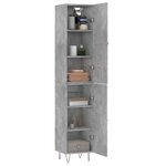 vidaXL Buffet haut Gris béton 34 5x34x180 cm Bois d'ingénierie