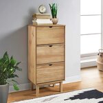 vidaXL Armoire à chaussures OTTA avec 3 tiroirs Marron Bois massif pin