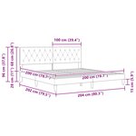 vidaXL Cadre de lit avec tête de lit Vert foncé 200 x 200 cm Velours